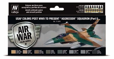 USAF Colors Post WWII to Present Aggressor Squadron Part 1 Model Air Paint Set (8 Colors) 