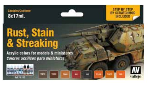 Rust, Stain & Streaking Model Color Paint Set (8 Colors)