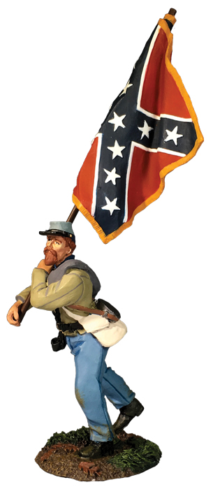 Confederate Advancing With Army of Northern Virginia Flag