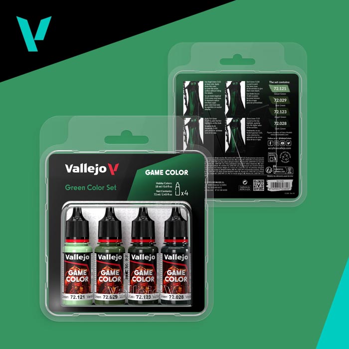 Vallejo Green Game Color Paint Set
