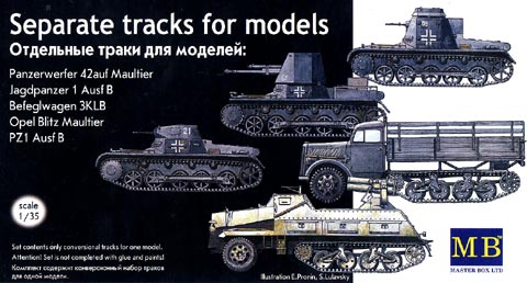 Separate Tracks for Pz 1 Ausf B, Opel Blitz Mualtier, JagdPz 1 Ausf B, PzWerfer 42auf Maultier & BefeglWg 3KLB	