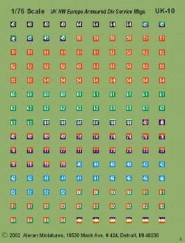 British Armoured Divisions Service Markings, Europe 1944-45