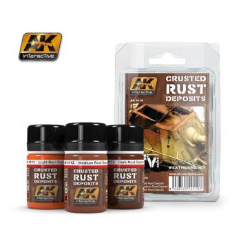 AK Interactive Crusted Rust Deposits Weathering Enamel Set