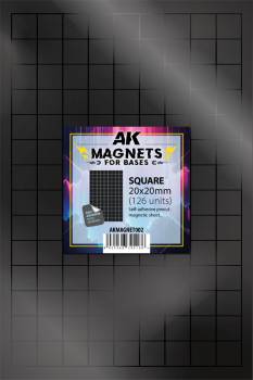 AK Interactive Magnets Sheet Square Base 20×20mm (126 Units)