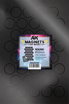 AK Interactive Magnets Sheet Round Base 32mm (36 Units)