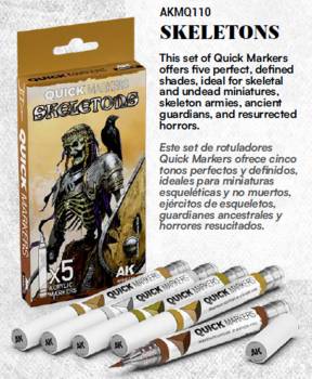 AK Interactive Quick Markers Skeletons Set