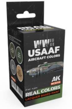 Real Colors: WWII USAAF Aircraft Acrylic Lacquer Paint Set (3) 17ml Bottles