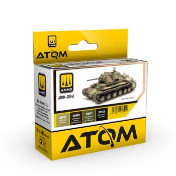 Ammo By Mig ATOM Acrylic Paint Set: WWII Soviet Vehicles Camouflage Colors (4 Colors) 20ml Bottles