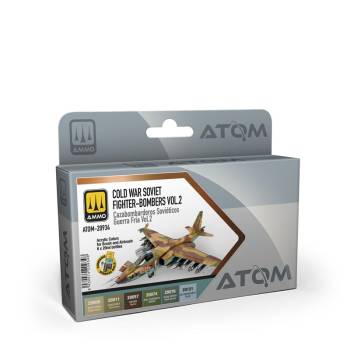 Ammo By Mig ATOM Acrylic Paint Set: Soviet Fighter-Bombers Cold War Vol.2 (6 Colors) 20ml Bottles