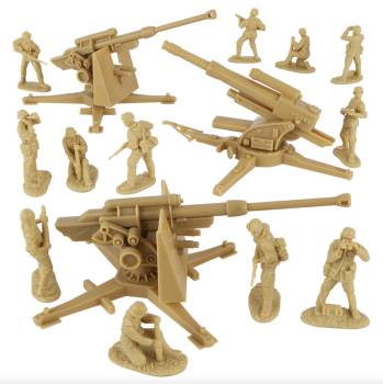 BMC CTS WW2 German 88mm Flak Artillery & Crews - 15pc Tan Set
