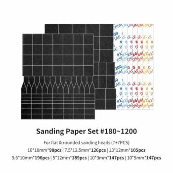 Dspiae Sanding Paper Set for ESA Reciprocating Sander: 7 Assorted Grits (14 sheets)
