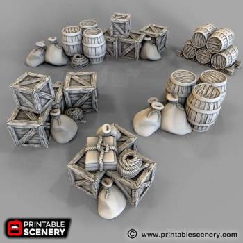 Cargo Piles - Lost Islands - Printable Scenery
