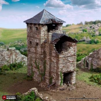 Ruined Black Rock Keep - King and Country - Printable Scenery