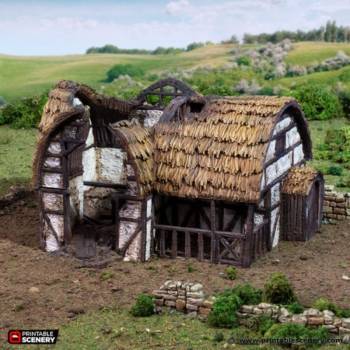 Ruined Country Stables - King and Country - Printable Scenery