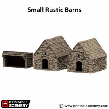 Small Rustic Barns - King and Country - Printable Scenery