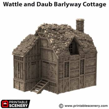 Wattle and Daub Barlyway Cottage - King and Country - Printable Scenery