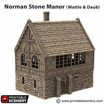 Wattle and Daub Stone Manor - King and Country - Printable Scenery