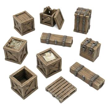 Green Stuff World 3D Printed Set - Wooden Crates 1:48