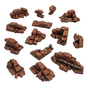Green Stuff World 3D Printed Set - Brick Wall Ruins 1:48