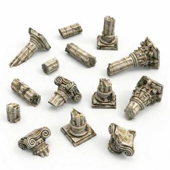 Green Stuff World 3D Printed Set - Greek Column Ruins 1:48-1:35