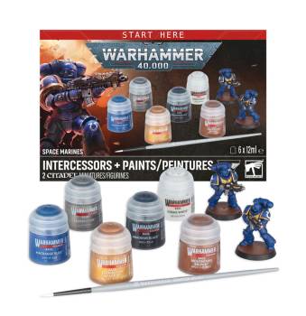 Warhammer 40,000: Space Marines Intercessors + Paints