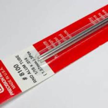 Aluminum Round Tube .014in Wall - 1/16in x 12in - 3 pc.