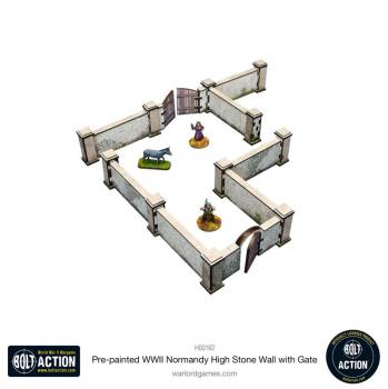 Micro Art Studio WWII Normandy Normandy High Stone Wall with Gate