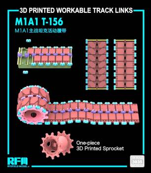 Rye Field Models M1A1 Abrams T-156 3D Printed Workable Track Set