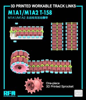 Rye Field Models M1A1/M1A2 Abrams T-158 3D Printed Workable Track Set