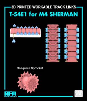 Rye Field Models M4 Sherman T-54E1 3D Printed Workable Track Set