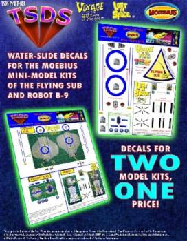 TSDS Mini Flying Sub & Lost in Space Robot Decal Set for MOE