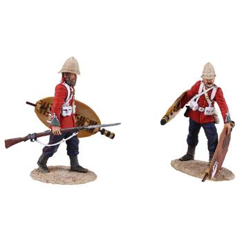 Zulu War Collection: Clearing the Yard Set No.3- British 24th Foot with Zulu Shield And British 24th Foot Stacking Zulu Shields
