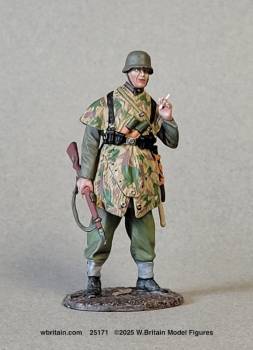 WW2:  German Grenadier with Zeltbahn and K98 Smoking Cigarette, 1944-45