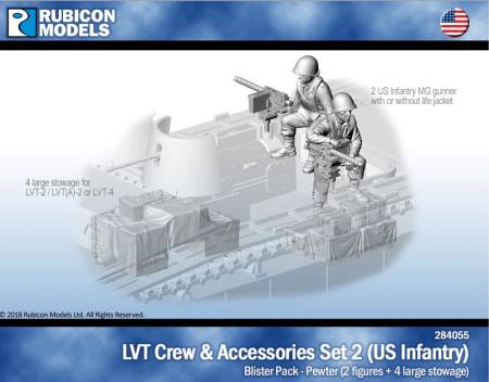 LVT Crew & Accessories Set 2: US Infantry with Stowage for LVT-2/LVT(A)-2/LVT4- Pewter
