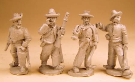 Dismounted Confederate Cavalry Command (4 figs)