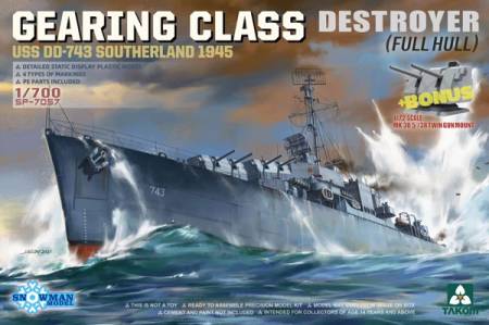 Gearing Class Destroyer USS DD-743 Southerland 1945 (Full Hull)