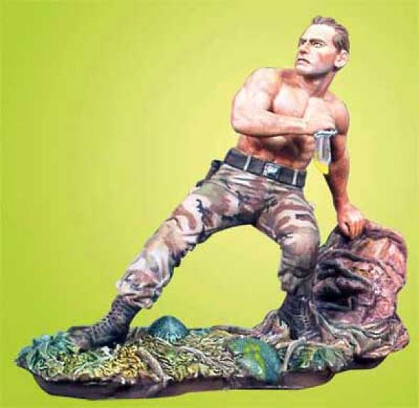 Trapped - Soldier with Fighting Knife