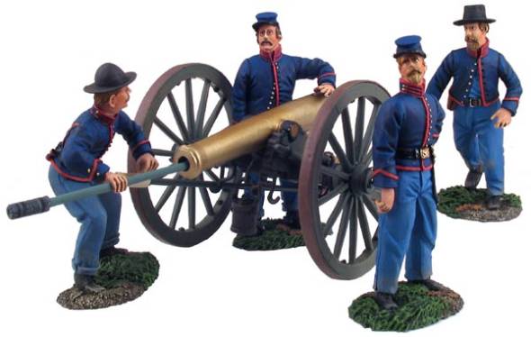 American Civil War: Union Artillery Set No.3 12 Pound Napoleon Gun 4 Man Crew - ONLY 1 AVAILABLE