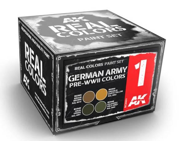 Real Colors: German Army Pre-WWII Acrylic Lacquer Paint Set (4) 10ml Bottles - ONLY 1 AVAILABLE AT THIS PRICE