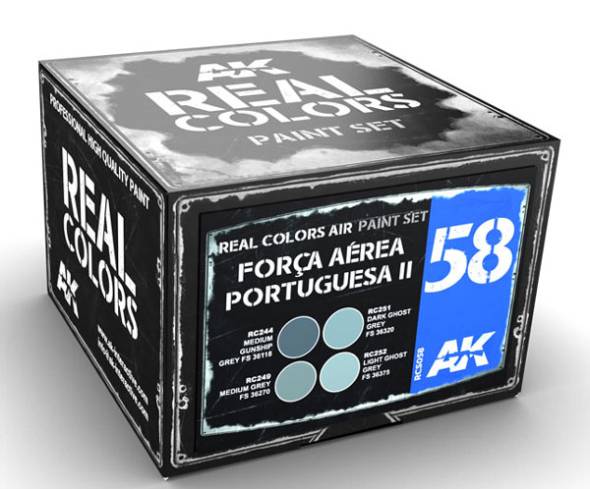 Real Colors: Forca Aerea Portuguesa II FIGHTING FALCONS 1990s Acrylic Lacquer Paint Set (4) 10ml Bottles - ONLY 2 AVAILABLE AT THIS PRICE