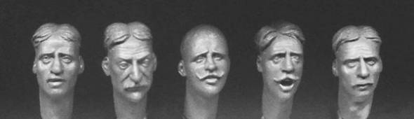 5 Heads with Vintage Haircuts, circa 1880-1914 (WWI)