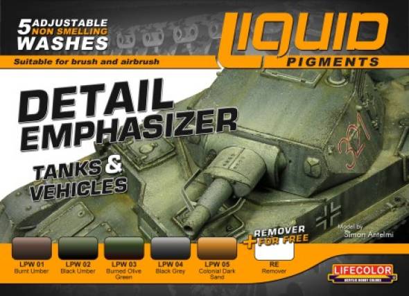 Detail Emphasier for Tanks & Vehicles Liquid Pigments Set