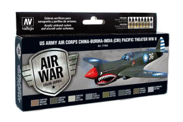 US Army Air Corps China-Burma-India Pacific Theater (CBI) WWII Model Air Paint Set (8 Colors)