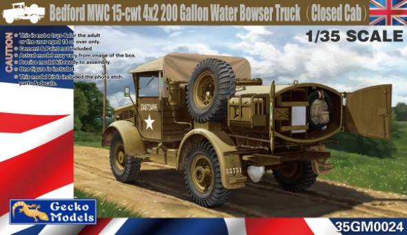 Gecko Bedford MWC 15cwt 4x2 200 Gallon Water Bowser Truck Closed Cab