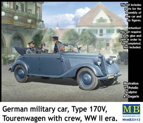 WWII German Military Car Type 170V Tourenwagen with Crew