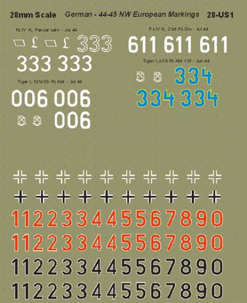 WWII German Markings Northwest Europe 1944-45 