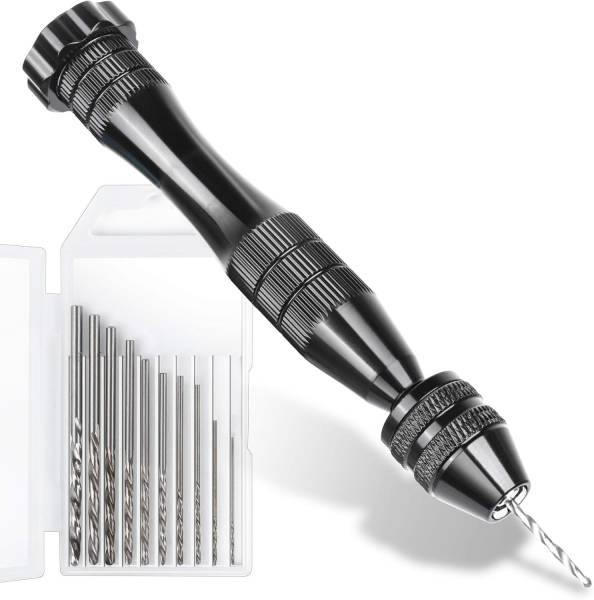 MichToy No-Name: Black Pin Vise with 10 PCS Steel Drill Bits