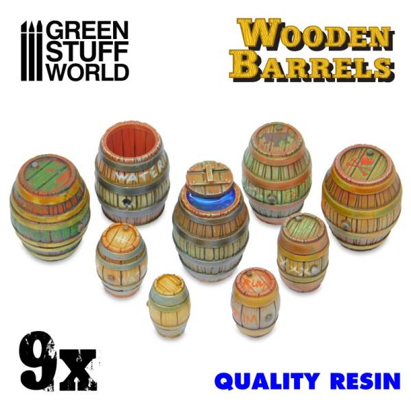 Green Stuff World 3D Printed Set - Wooden Barrels