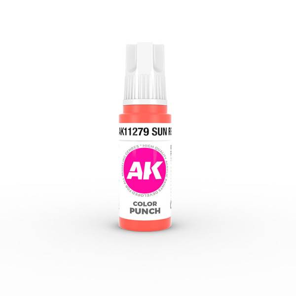 AK Interactive Color Punch Sun Red 3rd Generation Acrylic Paint