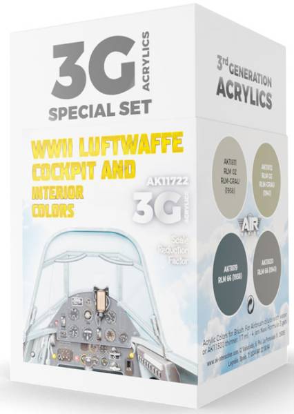 Air Series WWII Luftwaffe Cockpit & Interior Colors 3rd Generation Acrylic Paint Set